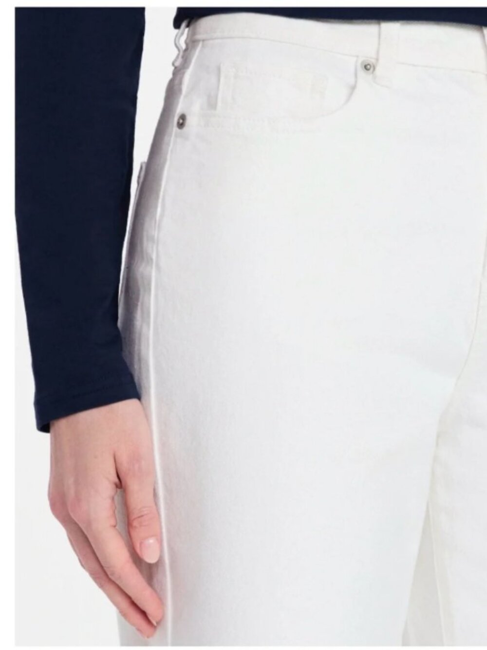 Time and Tru Women's White Wide Leg Jeans 14 - Picture 10 of 13